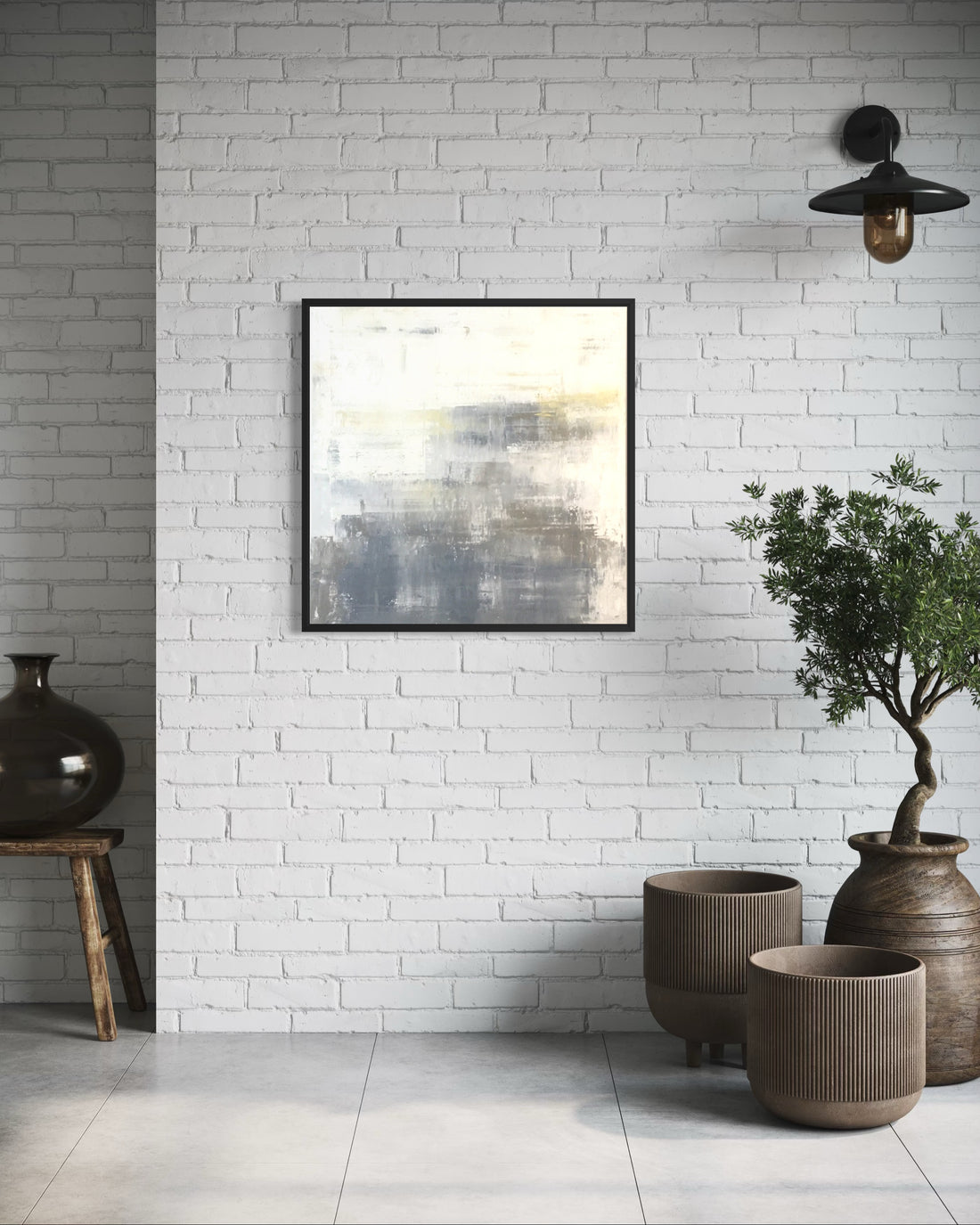 White & Gold on Grey | Canvas Print